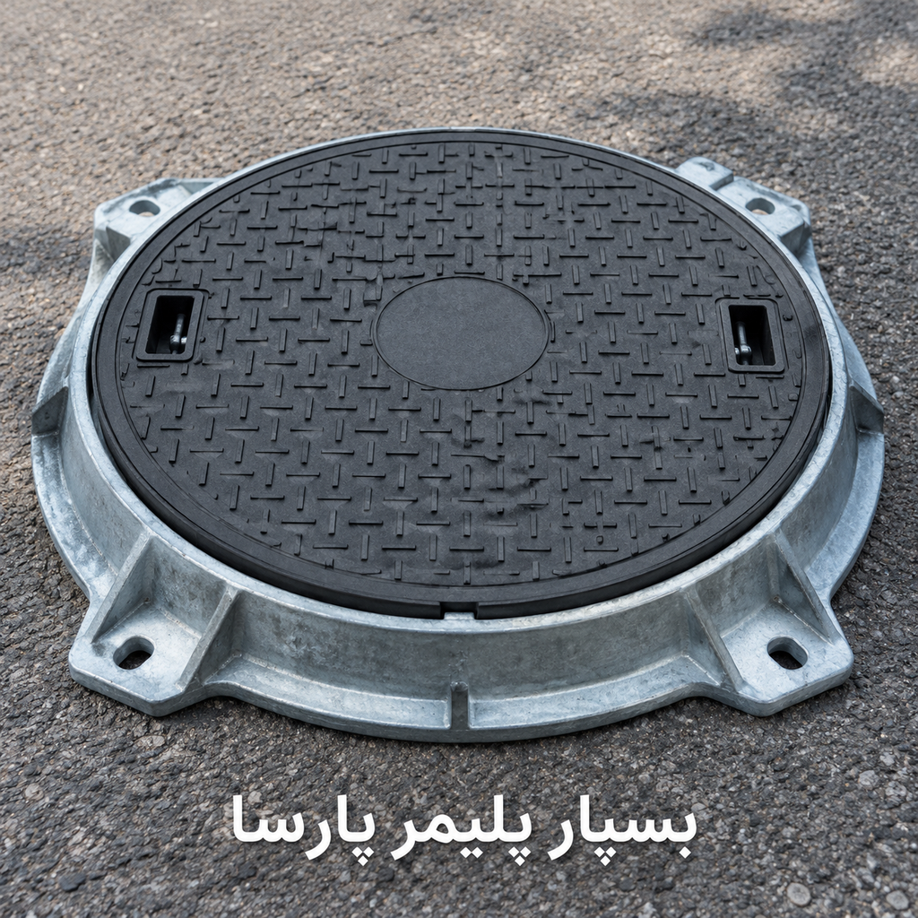 دریچه منهول با قاب فلزی