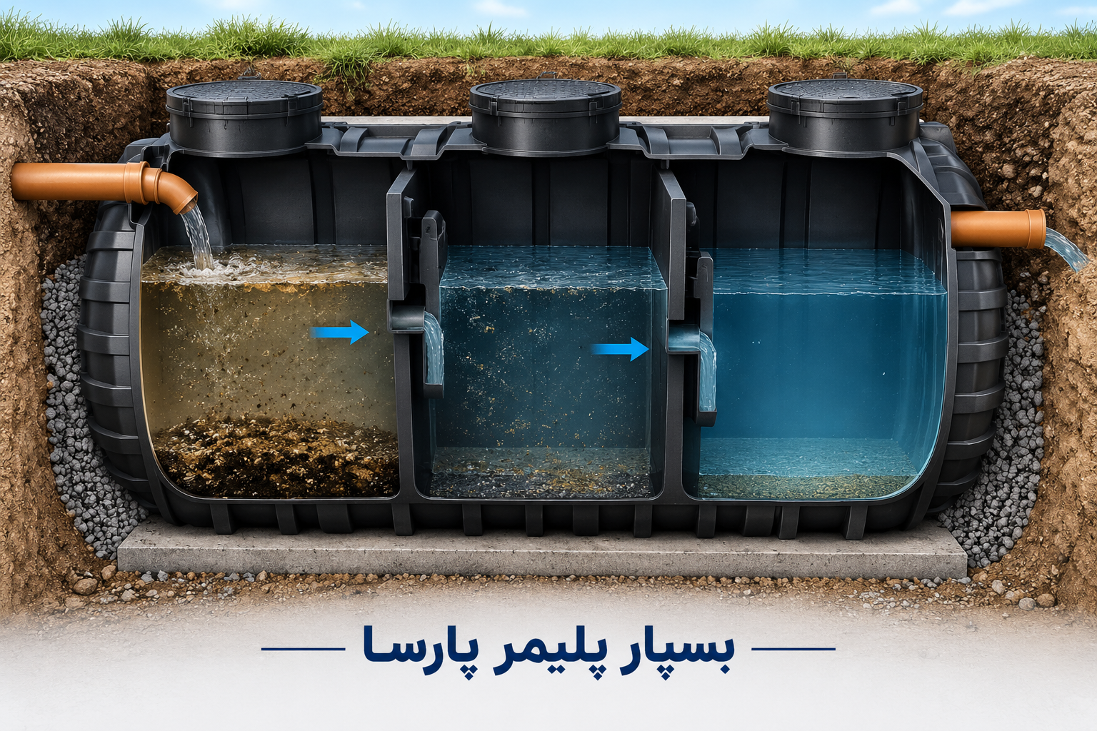 سپتیک تانک سه محفظه ‌ای